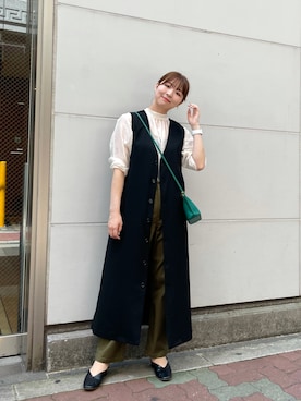 「秋トレンド2021」｜「アイテム（ワンピース/ドレス）」を使った、AYANOさん（レディース・162cm）の秋コーディネート