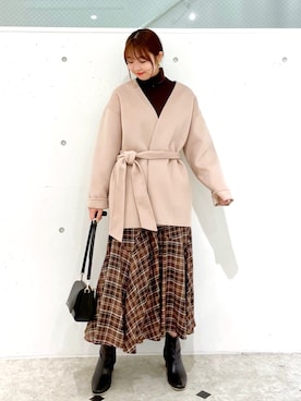 「スクエアトゥ」｜「アイテム（その他アウター）」を使った、AYANOさん（レディース・162cm）の秋コーディネート