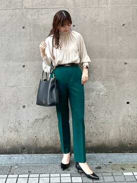 「タックイン」｜「アイテム（パンプス）」を使った、AYANOさん（レディース・162cm）の秋コーディネート