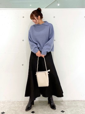「襟付きトップス」｜「アイテム（ブーツ）」を使った、AYANOさん（レディース・162cm）の秋コーディネート
