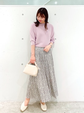 「スクエアトゥ」｜「アイテム（その他シューズ）」を使った、AYANOさん（レディース・162cm）の春コーディネート