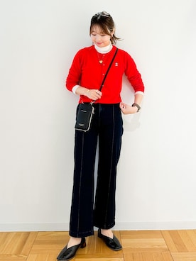 「MOOMIN（ムーミン）のアイテム（トップス）」を使った、AYANOさん（レディース・162cm）の秋コーディネート