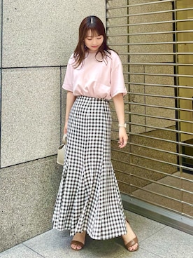 「DISCUS（ディスカス）のアイテム」を使った、AYANOさん（レディース・162cm）の夏コーディネート