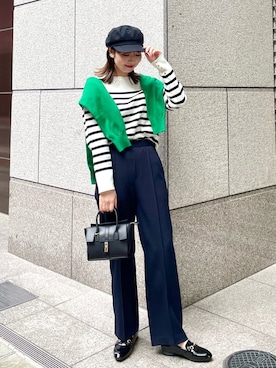 「春服みてみて」｜「アイテム（キャスケット）」を使った、AYANOさん（レディース・162cm）の春コーディネート