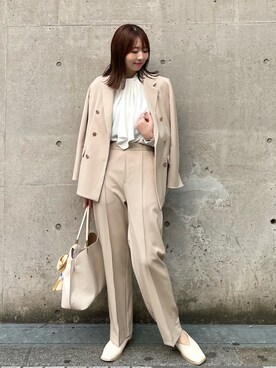 「スクエアトゥ」｜「アイテム（その他シューズ）」を使った、AYANOさん（レディース・162cm）の冬コーディネート