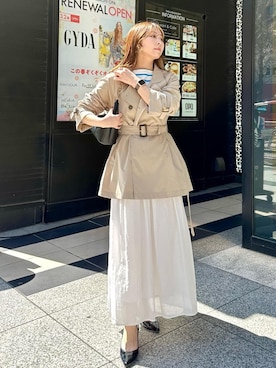 「24SS春の新作」｜「アイテム（トレンチコート）」を使った、AYANOさん（レディース・162cm）の春コーディネート