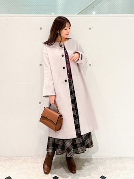 「スクエアトゥ」｜「アイテム（その他アウター）」を使った、AYANOさん（レディース・162cm）の冬コーディネート