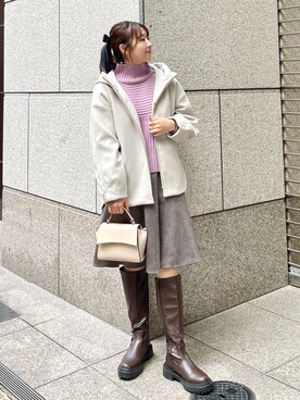 「マイベストコーデ2022」｜「アイテム（スカート）」を使った、AYANOさん（レディース・162cm）の冬コーディネート