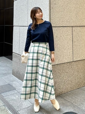 「春服デビュー宣言」｜「アイテム（スカート）」を使った、AYANOさん（レディース・162cm）の春コーディネート