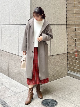 「スクエアトゥ」｜「アイテム（その他アウター）」を使った、AYANOさん（レディース・162cm）の秋コーディネート