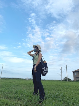 「northface」｜「アイテム（帽子）」を使った、melia312さん（レディース・158cm）の夏コーディネート