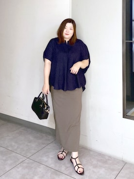 「Elura（エルーラ）のアイテム（スカート）」を使った、hama3elさん（レディース・154cm）の夏コーディネート