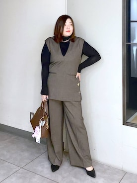 「アイテム（ベスト）」を使った、hama3elさん（レディース・154cm・30代）の冬コーディネート