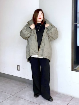 「アイテム（MA-1）」を使った、hama3elさん（レディース・154cm）の秋コーディネート