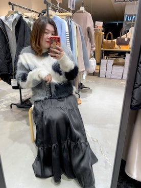 「おでかけ」｜「アイテム（チェスターコート）」を使った、hama3elさん（レディース・154cm）の冬コーディネート