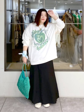 「Elura（エルーラ）のマンテルチェーンコインネックレス/591816（项链、ゴールド系）」を使った、hama3elさん（レディース・154cm）の春コーディネート