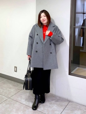 「アイテム（ピーコート）」を使った、hama3elさん（レディース・154cm）の秋コーディネート