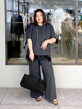 「Elura（エルーラ）のボールロングネックレス/611610（项链、シルバー系）」を使った、hama3elさん（レディース・154cm）の春コーディネート