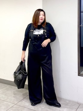 「アイテム（サロペット/オーバーオール）」を使った、hama3elさん（レディース・154cm）の秋コーディネート