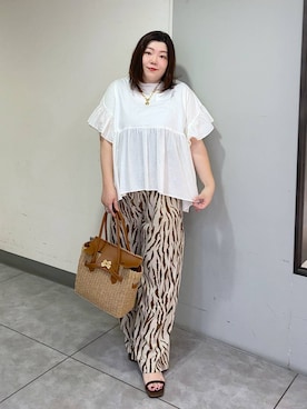 「Elura（エルーラ）のマンテルチェーンコインネックレス/591816（项链、ゴールド系）」を使った、hama3elさん（レディース・154cm）の春コーディネート