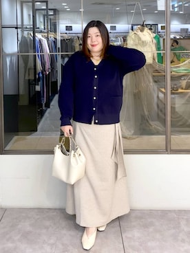 「Elura（エルーラ）のマンテルチェーンコインネックレス/591816（项链、ゴールド系）」を使った、hama3elさん（レディース・154cm）の春コーディネート