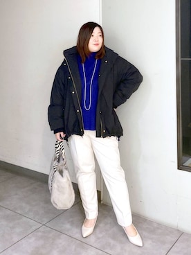 「アイテム（ダウンジャケット/コート）」を使った、hama3elさん（レディース・154cm・30代）の秋コーディネート