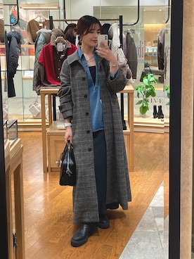 「アイテム（ステンカラーコート）」を使った、hinataさん（レディース・160cm）の秋コーディネート