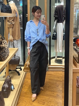 「アイテム（カーゴパンツ）」を使った、hinataさん（レディース・160cm）の夏コーディネート