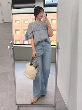 「RIVE DROITE（リヴドロワ）のアイテム（バッグ）」を使った、hinataさん（レディース・160cm）の春コーディネート