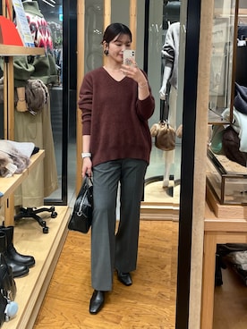 「RIVE DROITE（リヴドロワ）のアイテム（パンツ）」を使った、hinataさん（骨格ストレート・レディース・160cm）の秋コーディネート