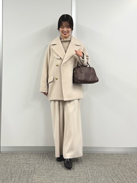 「アイテム（ピーコート）」を使った、hinataさん（レディース・160cm）の秋コーディネート