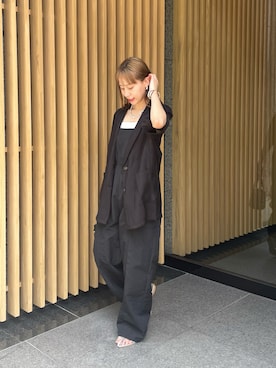 「シャツジャケット」｜「アイテム（オールインワン・サロペット）」を使った、konomiさん（レディース・160cm）の夏コーディネート