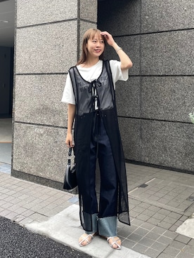 「ロールアップ」｜「アイテム（ワンピース/ドレス）」を使った、konomiさん（レディース・160cm）の春コーディネート