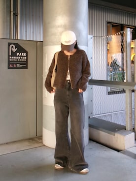 「アイテム（キャップ）」を使った、konomiさん（レディース・160cm）の秋コーディネート