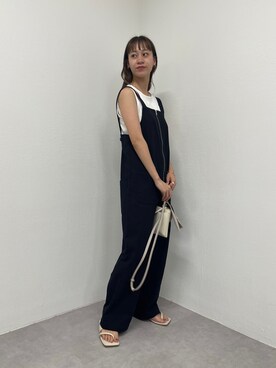 「トングサンダル」｜「アイテム（サロペット/オーバーオール）」を使った、konomiさん（レディース・160cm）の夏コーディネート