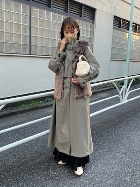 「キルティングバッグ」｜「アイテム（その他アウター）」を使った、konomiさん（レディース・160cm）の秋コーディネート