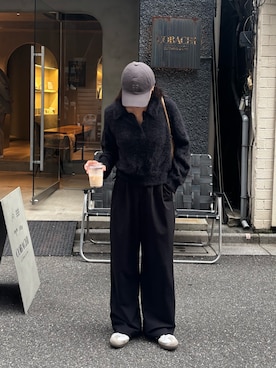 「アイテム（スラックス）」を使った、konomiさん（レディース・160cm）の冬コーディネート