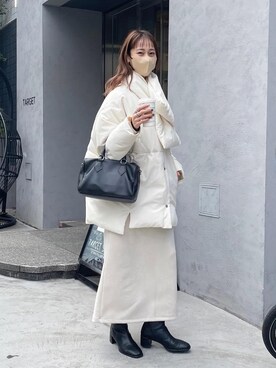「セットアイテム」｜「アイテム（ダウンジャケット/コート）」を使った、konomiさん（レディース・160cm）の秋コーディネート