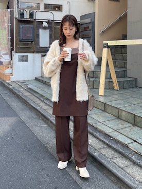「チュニック」｜「アイテム（オールインワン・サロペット）」を使った、konomiさん（レディース・160cm）の秋コーディネート