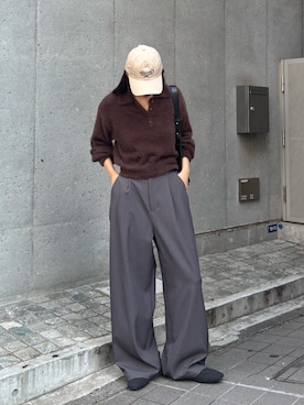 「アイテム（ボディバッグ/ウエストポーチ）」を使った、konomiさん（レディース・160cm）の冬コーディネート