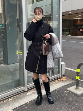 「COLONY 2139（コロニートゥーワンスリーナイン）のアイテム（ステンカラーコート）」を使った、konomiさん（レディース・160cm）の秋コーディネート