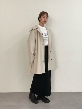 「COLONY 2139（コロニートゥーワンスリーナイン）のアイテム（ステンカラーコート）」を使った、konomiさん（レディース・160cm）の秋コーディネート
