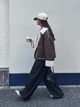 「アイテム（ブルゾン）」を使った、konomiさん（レディース・160cm）の秋コーディネート