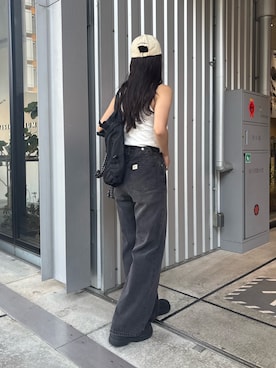 「アイテム（帽子、ホワイト系）」を使った、konomiさん（レディース・160cm）の夏コーディネート