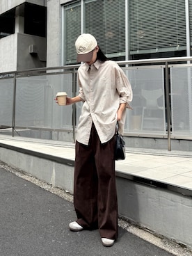 「初秋のパンツスタイル」｜「アイテム（キャップ）」を使った、konomiさん（レディース・160cm）の秋コーディネート