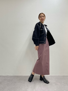 「メロートップス」｜「アイテム（ジャケット/アウター）」を使った、konomiさん（レディース・160cm）の冬コーディネート