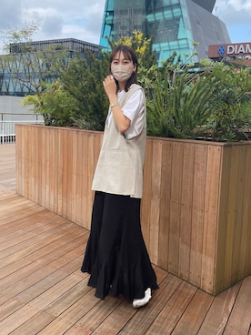 「ワッシャースカート」｜「アイテム（その他）」を使った、konomiさん（レディース・160cm）の夏コーディネート