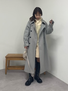 「COLONY 2139（コロニートゥーワンスリーナイン）のアイテム（ステンカラーコート）」を使った、konomiさん（レディース・160cm）の秋コーディネート