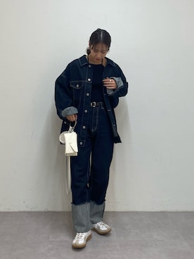 「COLONY 2139（コロニートゥーワンスリーナイン）のアイテム（デニムジャケット）」を使った、konomiさん（レディース・160cm）の冬コーディネート