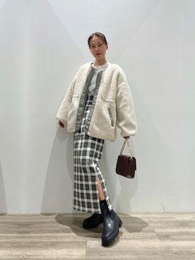 「COLONY 2139（コロニートゥーワンスリーナイン）の2WAYチェーンショルダーバッグ/チェーンハンドバック（ショルダーバッグ）」を使った、konomiさん（レディース・160cm）の秋コーディネート